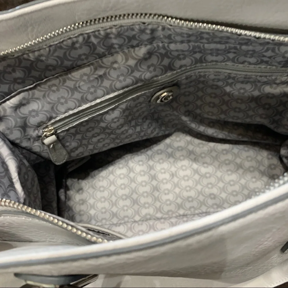 Charming Charlie light gray satchel bag